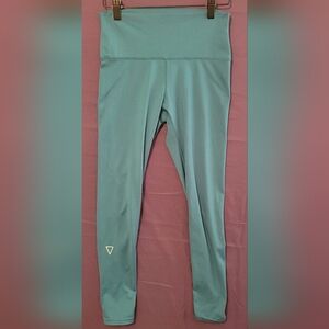 DAE Teal Blue Performance Leggings with Stretchy Fit. Size M